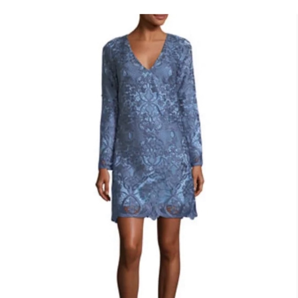 Stylish Blue Lace Dress
